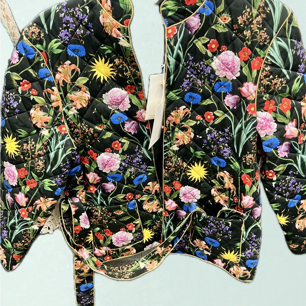NWT Borgo De Nor Floral Print Utility Jacket size 10 - Picture 5 of 5